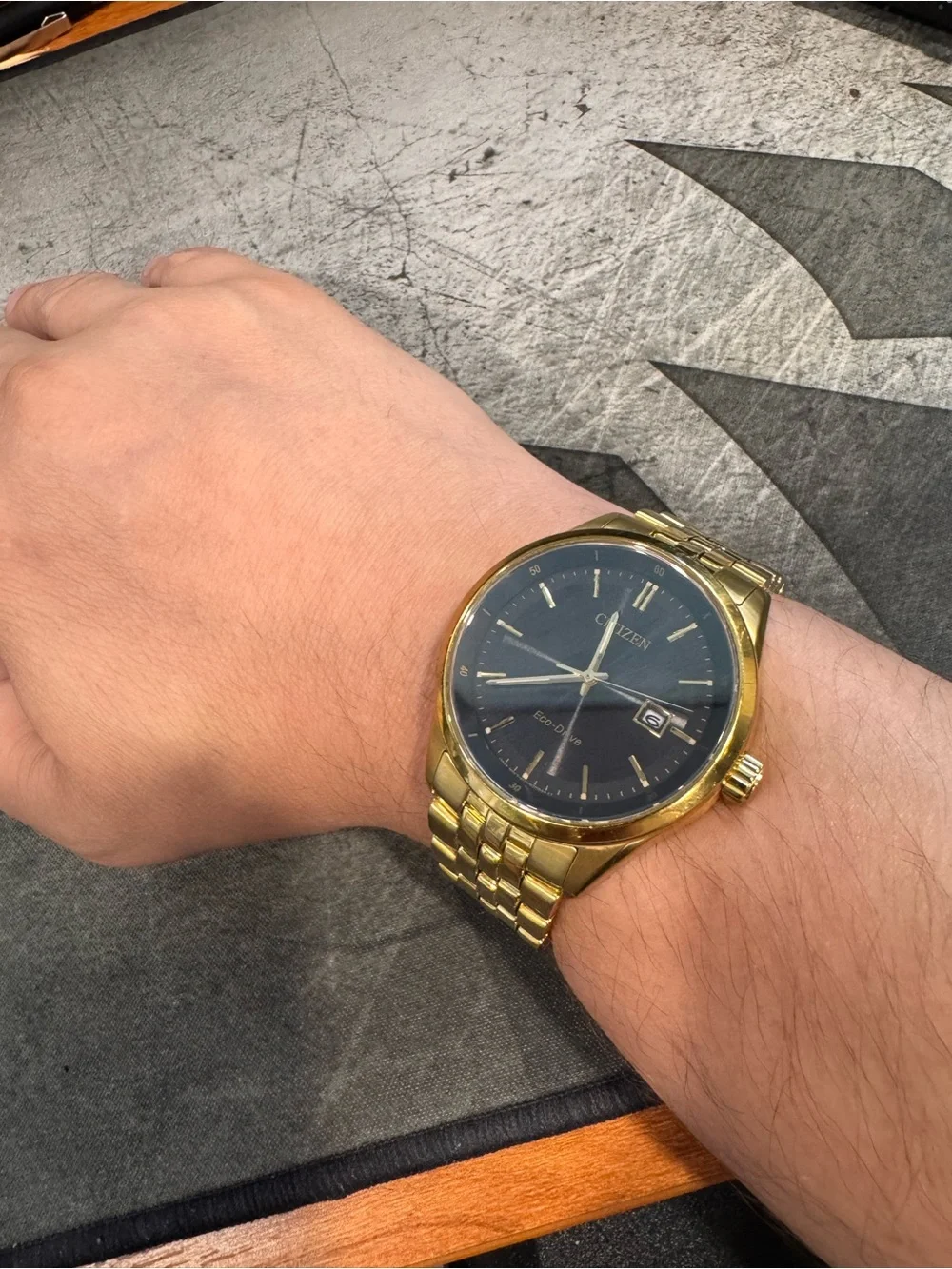 Citizen Gold-Tone Bracelet Watch with Black Dial